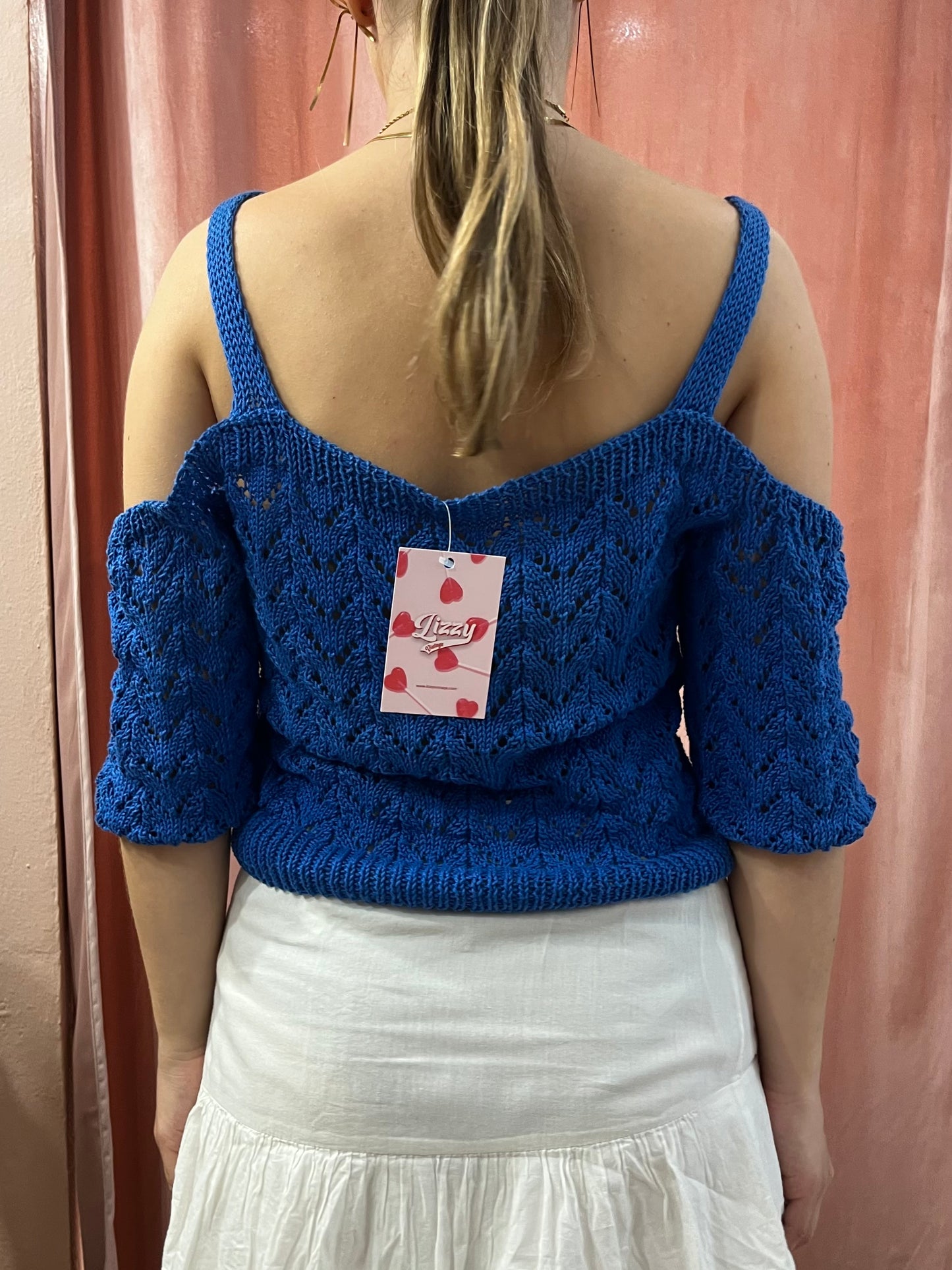 Top crochet blu Santorini