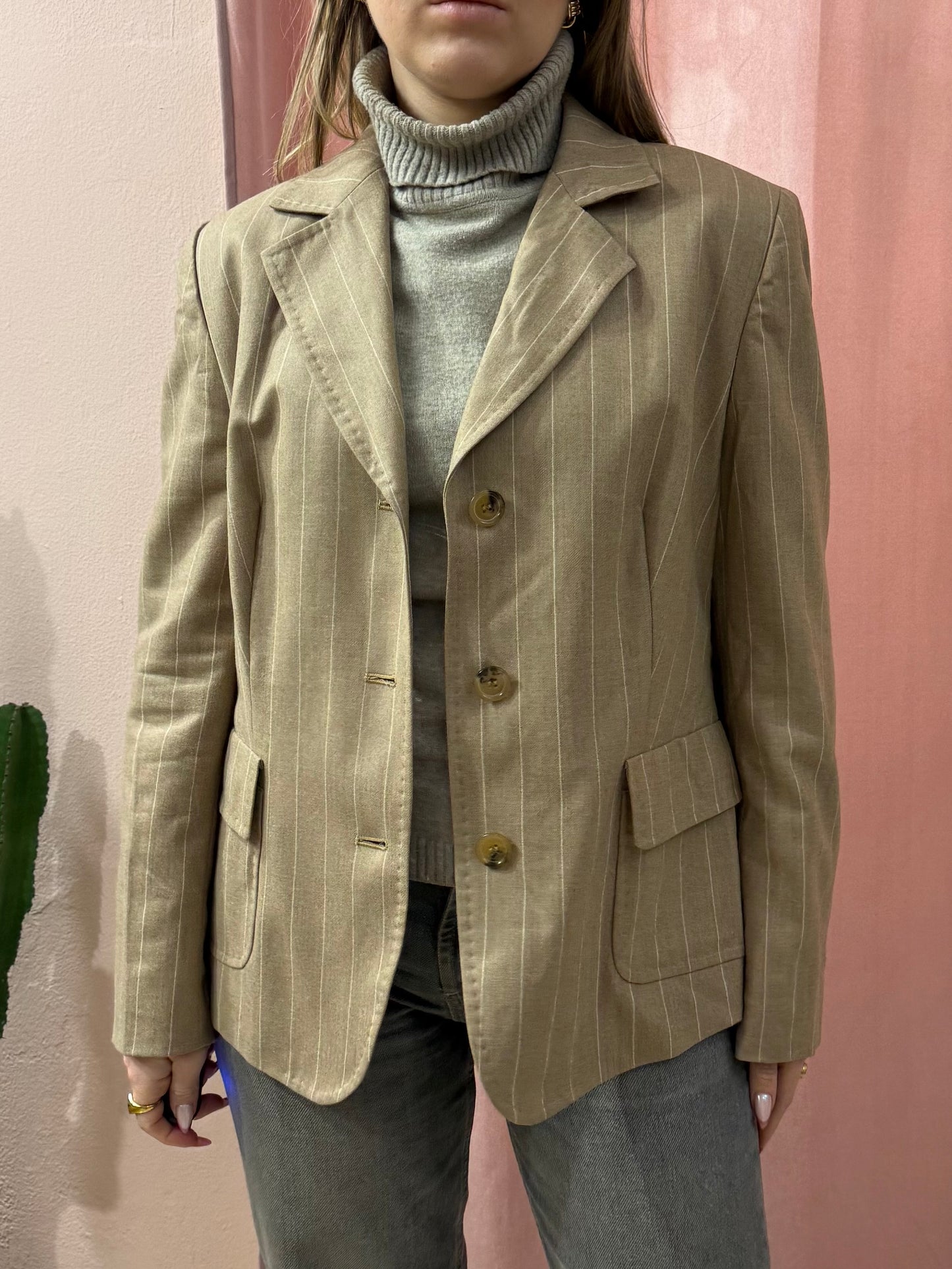 Blazer Max Mara gessato in lana