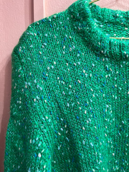 Maglione in lana verde mélange