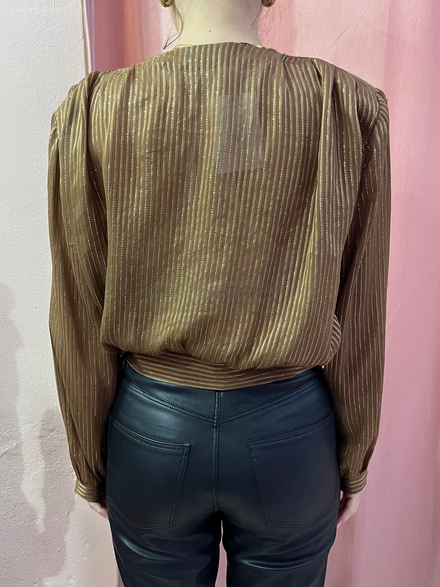 Blusa marrone laminata - Lizzy Vintage