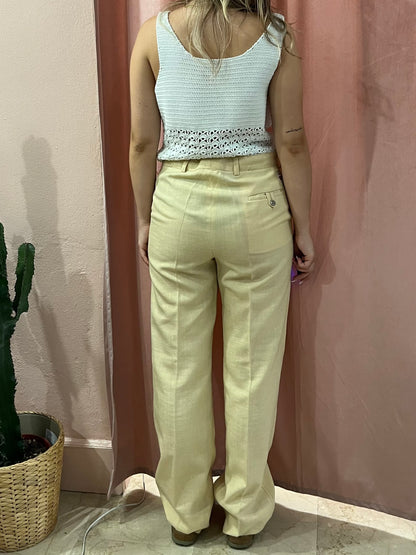 Pantalone sartoriale vintage crema