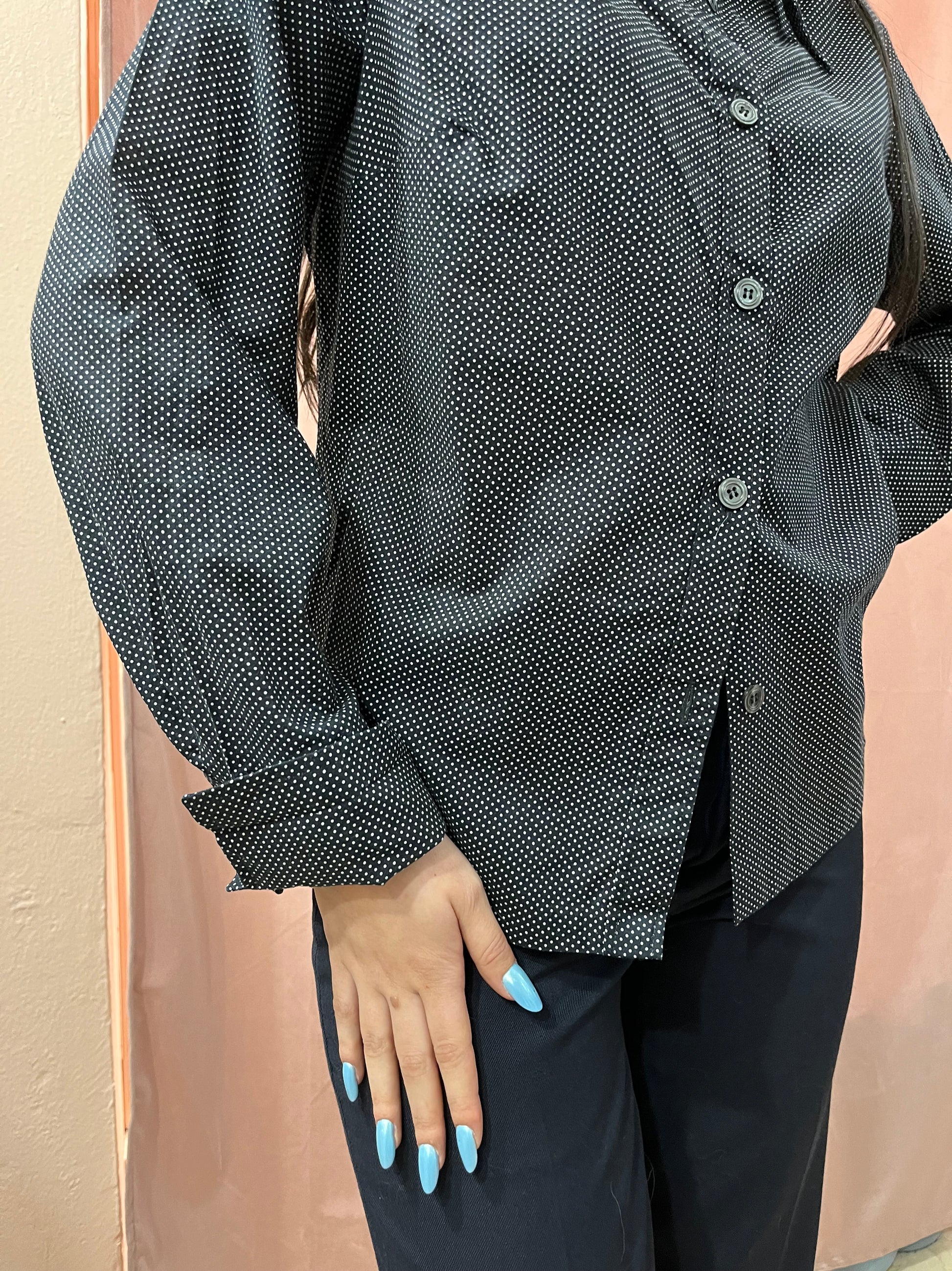 Camicia a pois blu - Lizzy Vintage