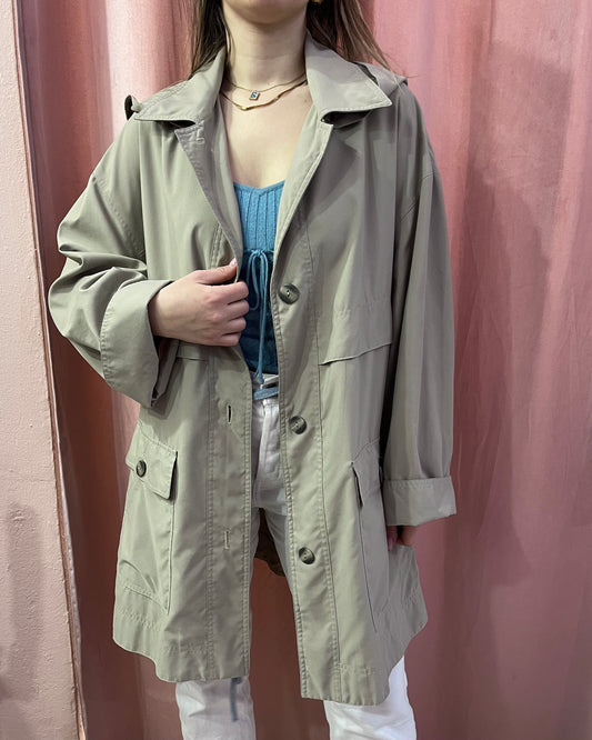 Parka impermeabile beige