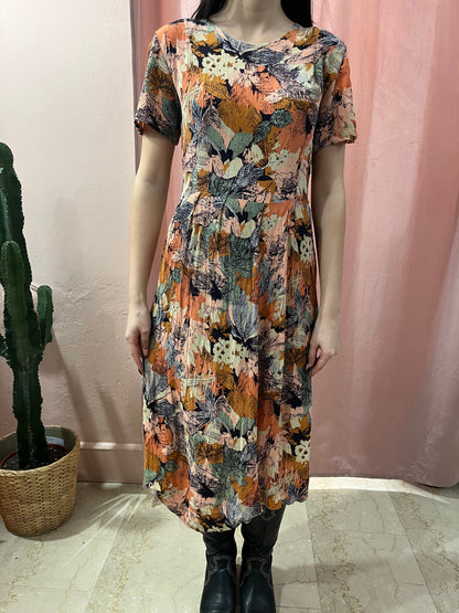 Vestito sartoriale fiori arancione - Lizzy Vintage