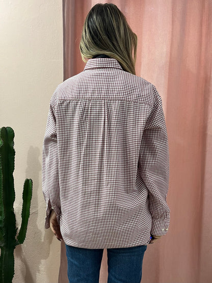 Camicia Emmanuel Schvili “Sette Nani” quadretti bordeaux