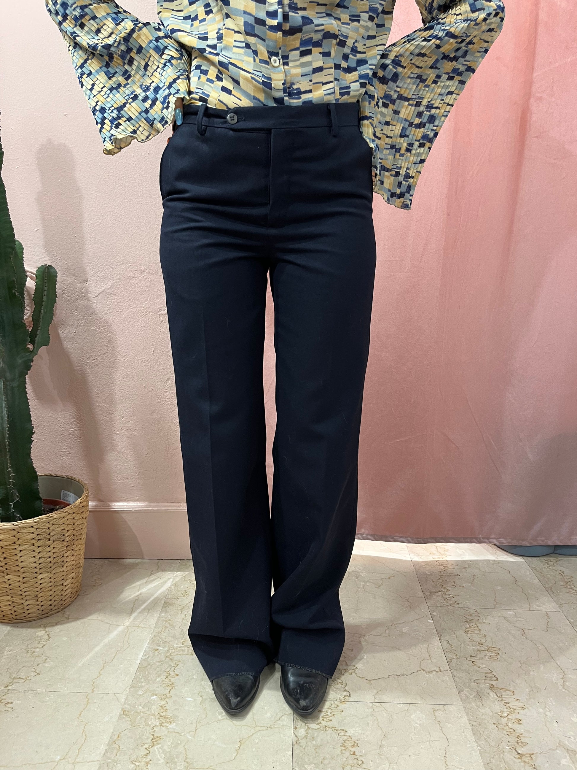 Pantalone sartoriale blu anni 70 - Lizzy Vintage