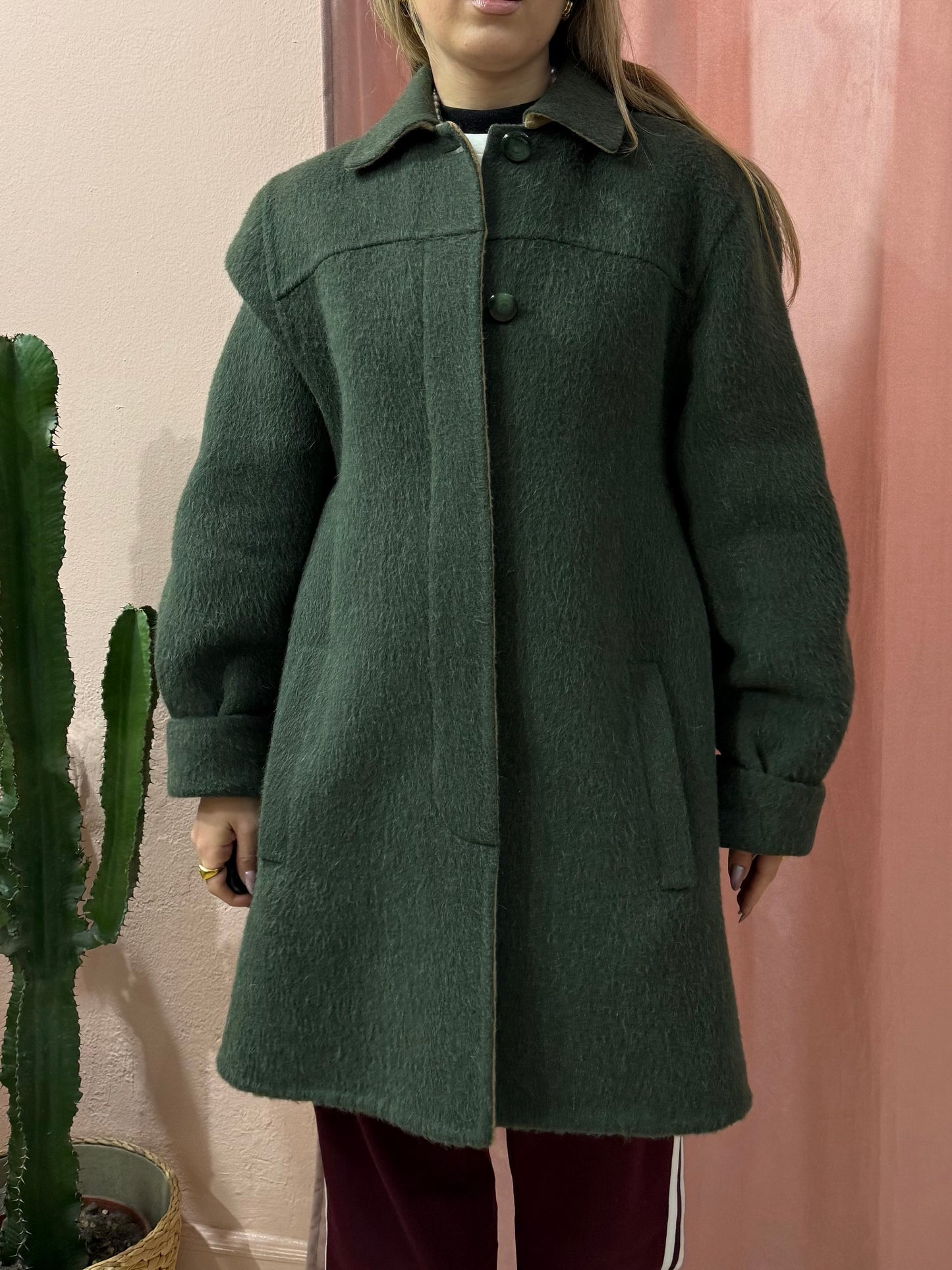 Cappotto in lana verde