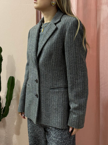 Blazer vintage spigato in lana