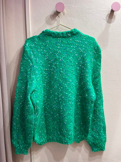 Maglione in lana verde mélange