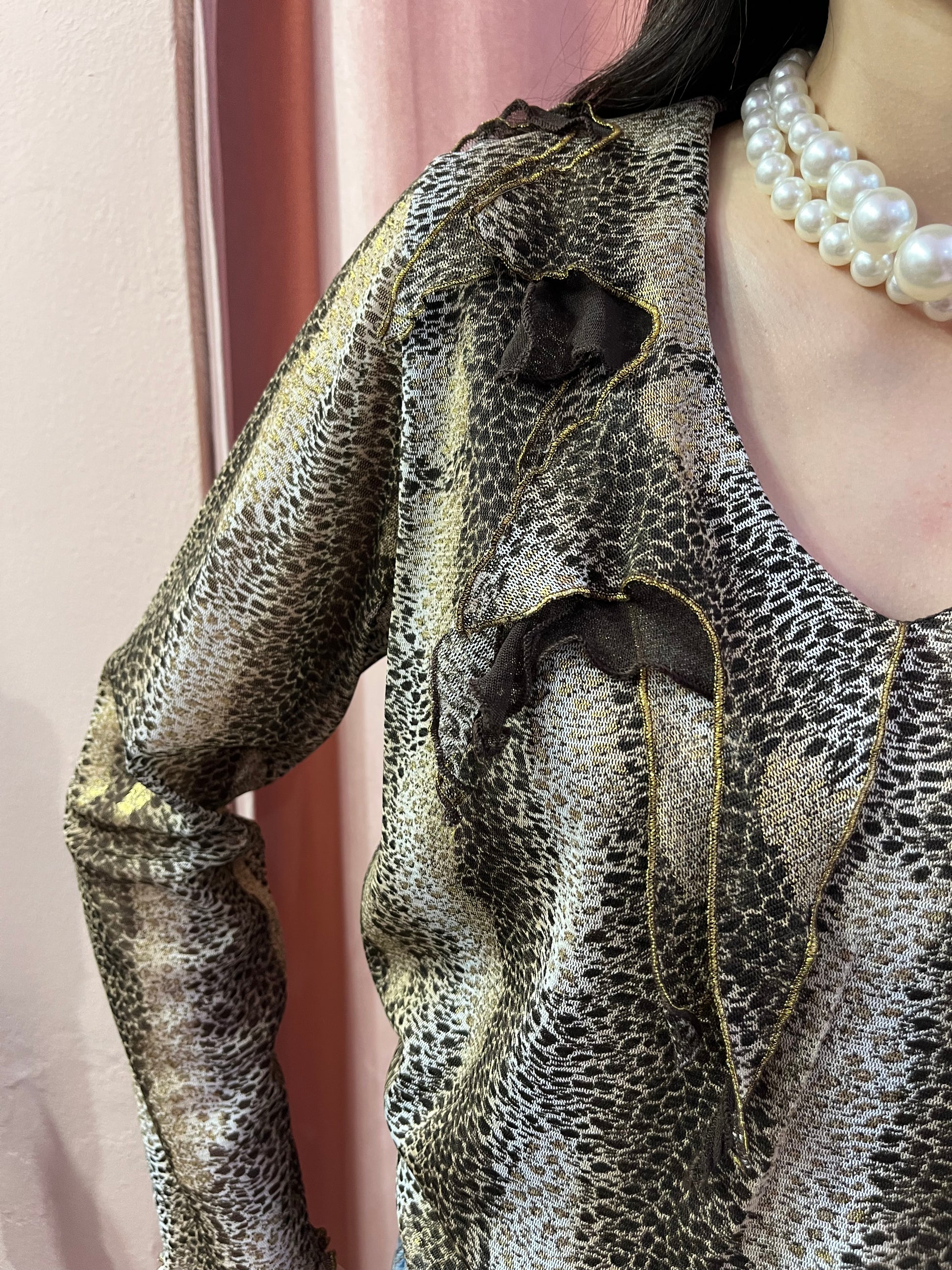 Top animalier manica 3/4 - Lizzy Vintage