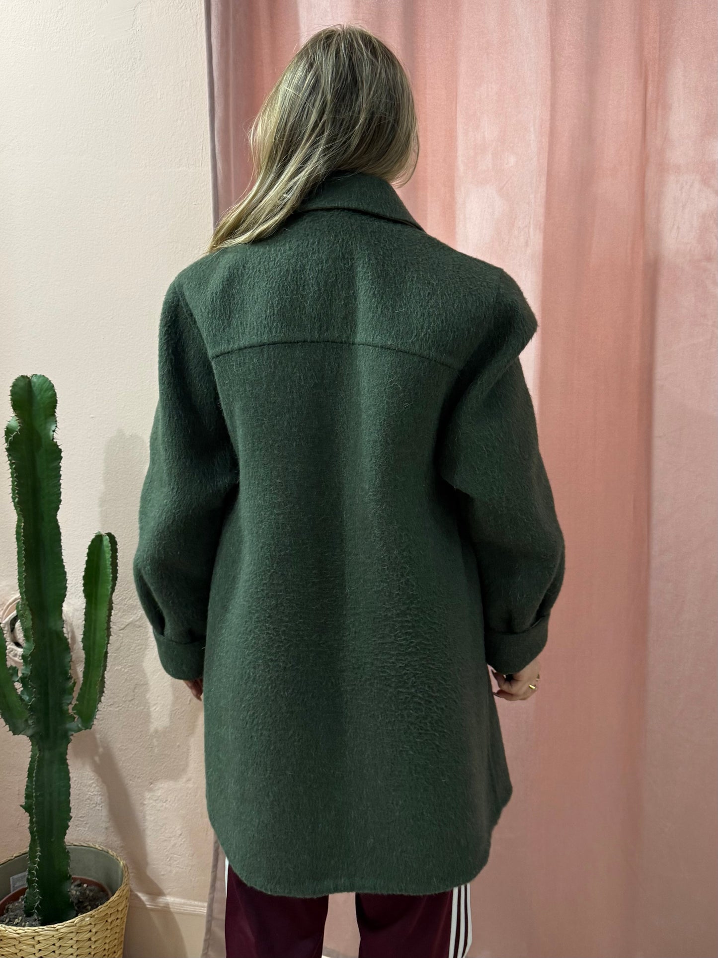 Cappotto in lana verde