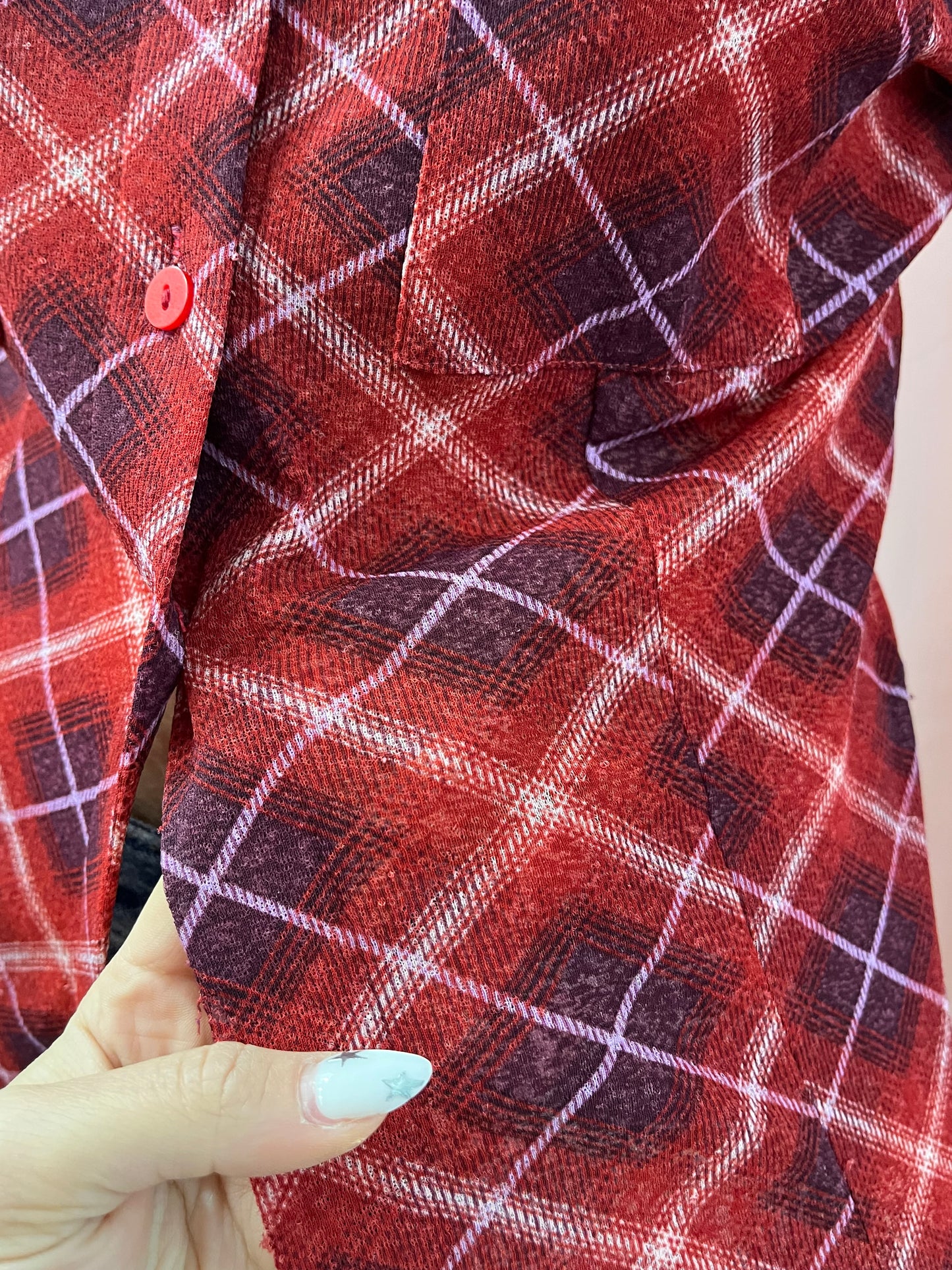 Camicia a quadri viola e rossa - Lizzy Vintage