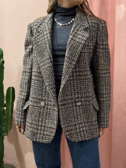 Blazer doppiopetto mélange in lana