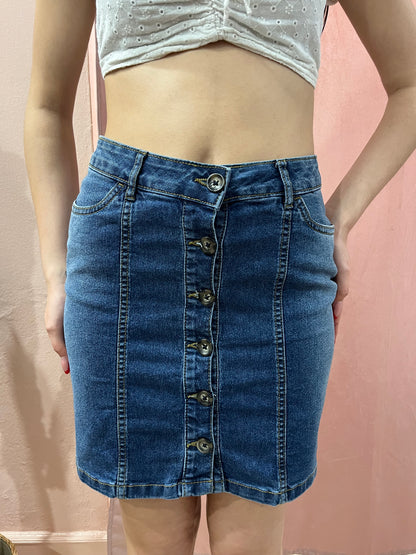 Gonna in denim con bottoni - Lizzy Vintage