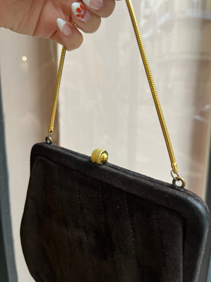 Mini clutch marrone scamosciata