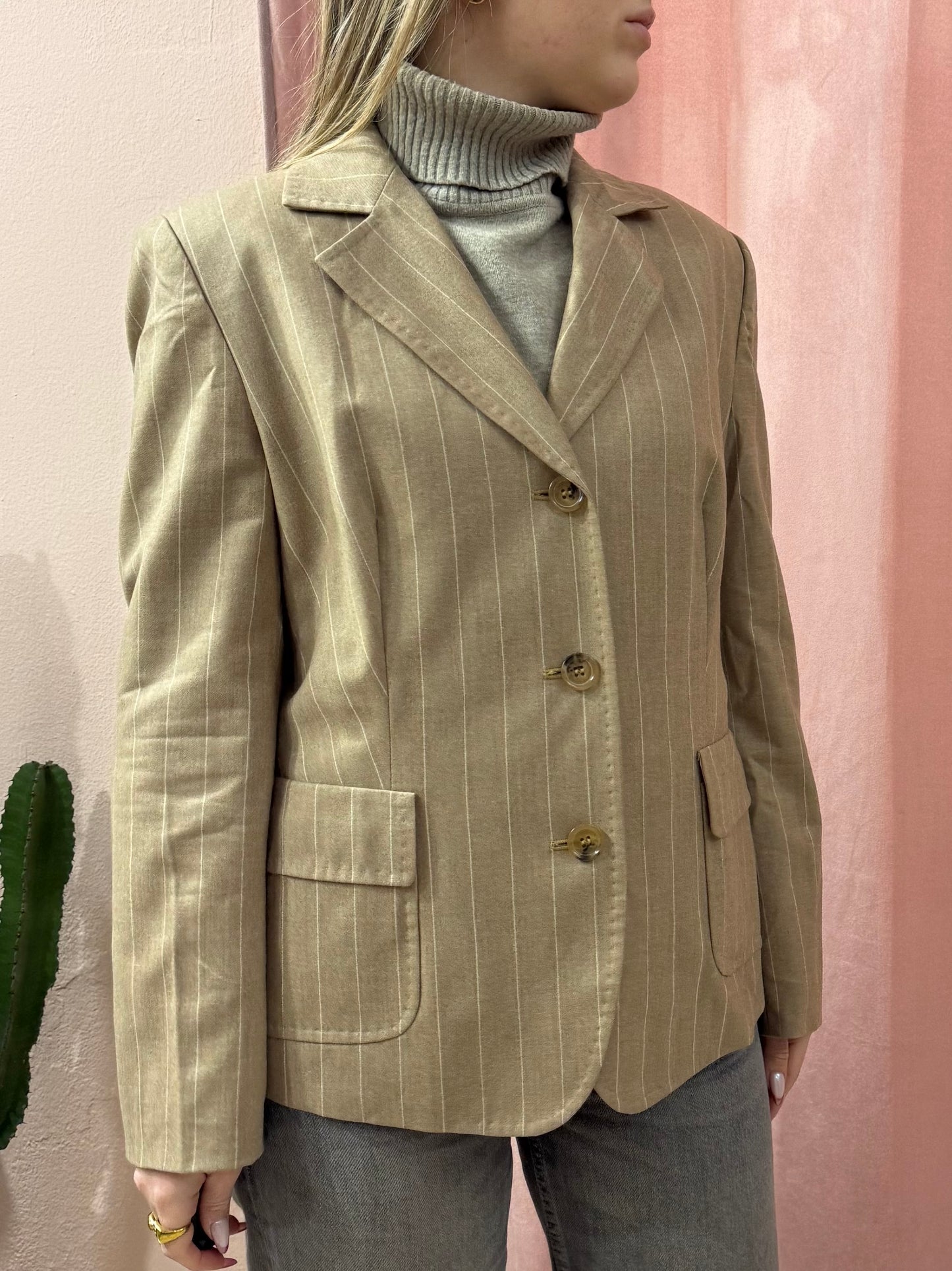 Blazer Max Mara gessato in lana