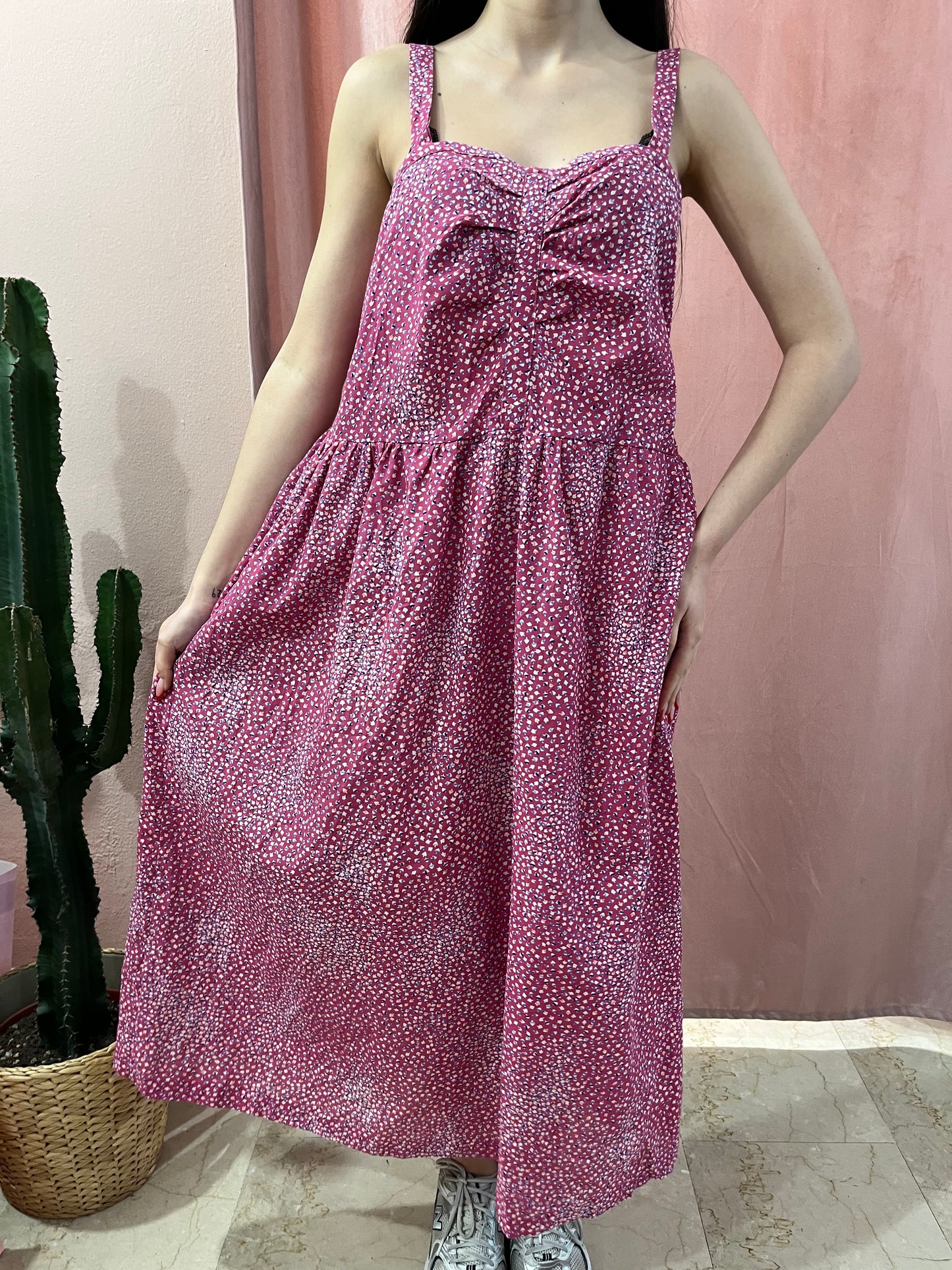 Vestito fucsia in fantasia - Lizzy Vintage