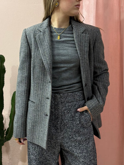 Blazer vintage spigato in lana