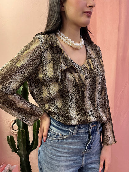 Top animalier manica 3/4 - Lizzy Vintage