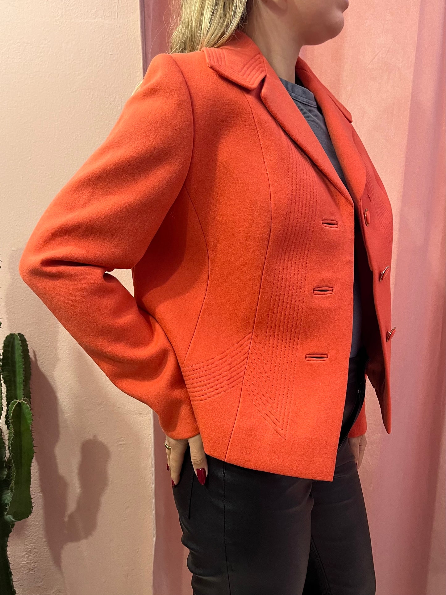 Blazer vintage salmone in lana