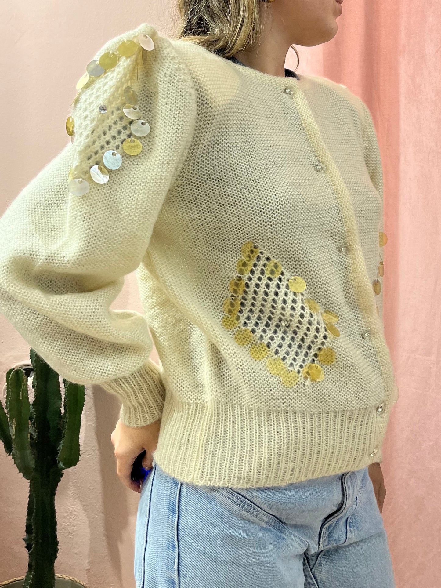 Maglione in lana con paillettes