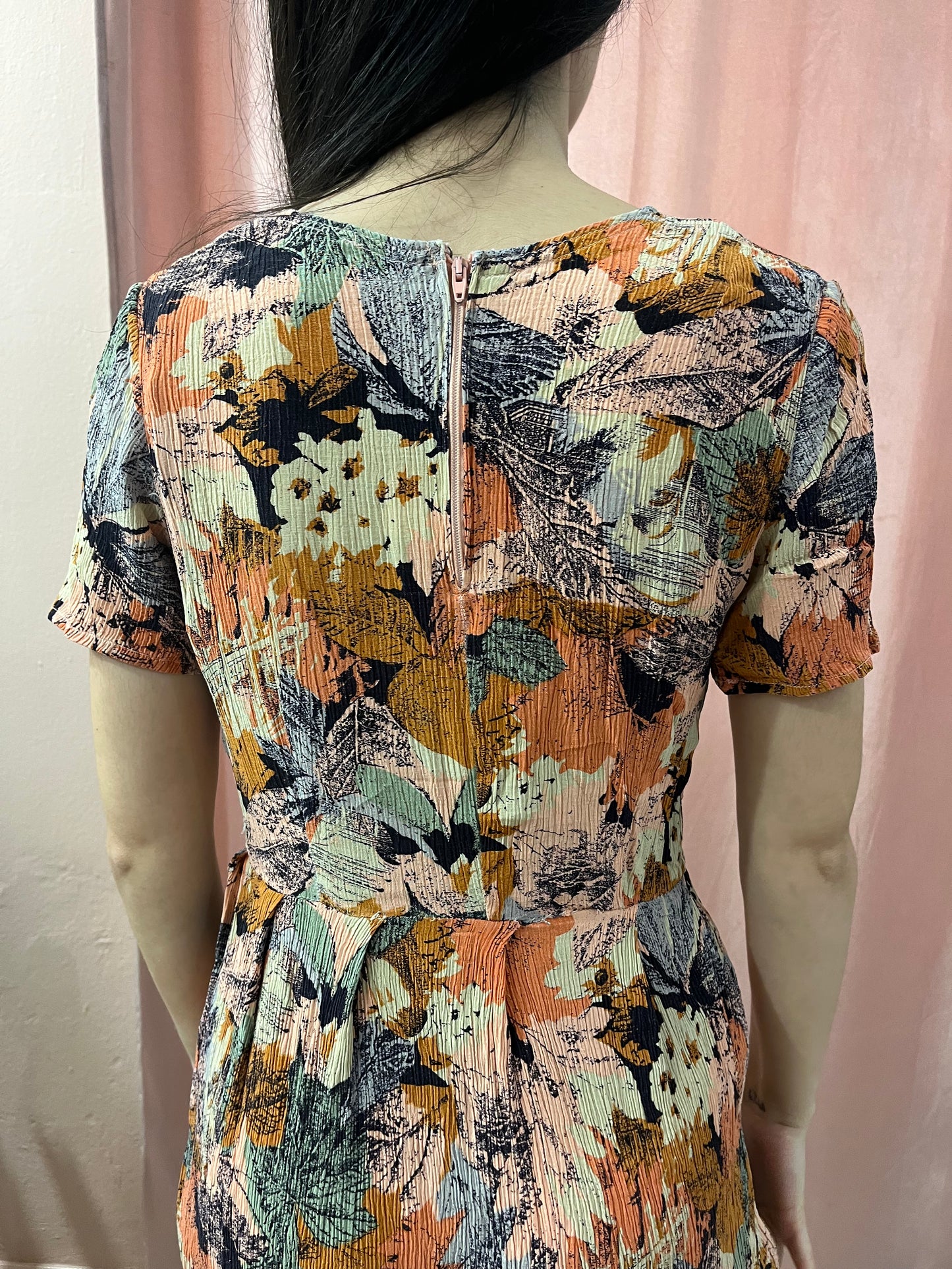 Vestito sartoriale fiori arancione - Lizzy Vintage