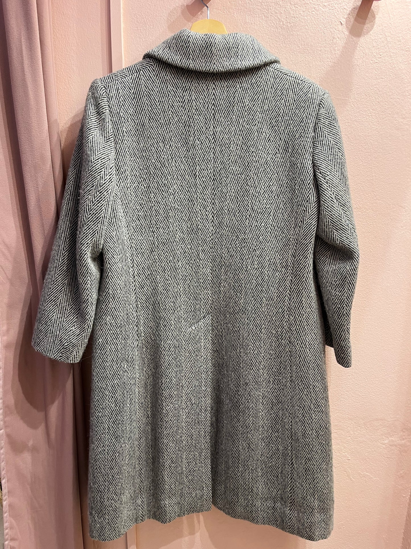 Cappotto spigato in misto alpaca