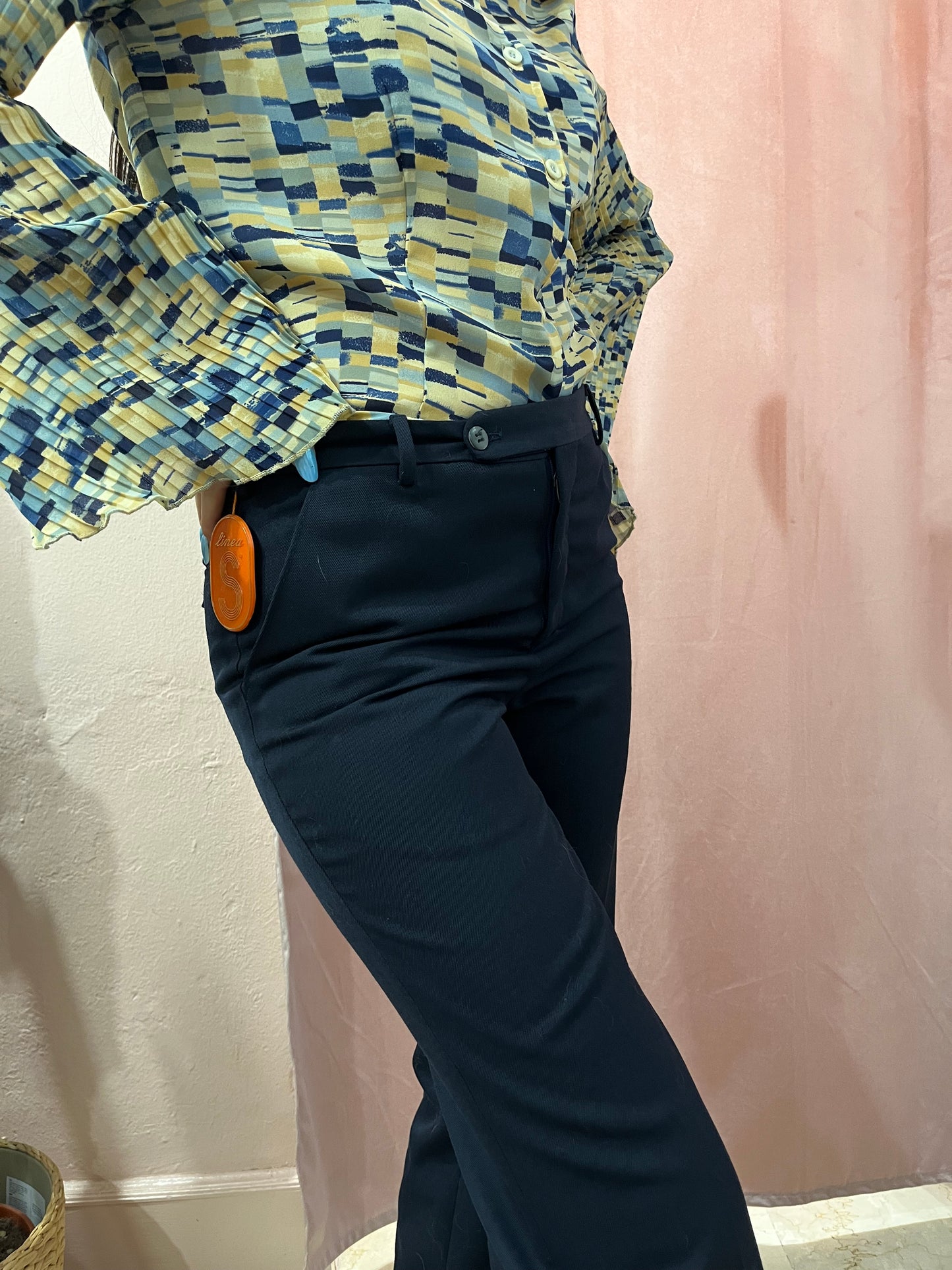 Pantalone sartoriale blu anni 70 - Lizzy Vintage