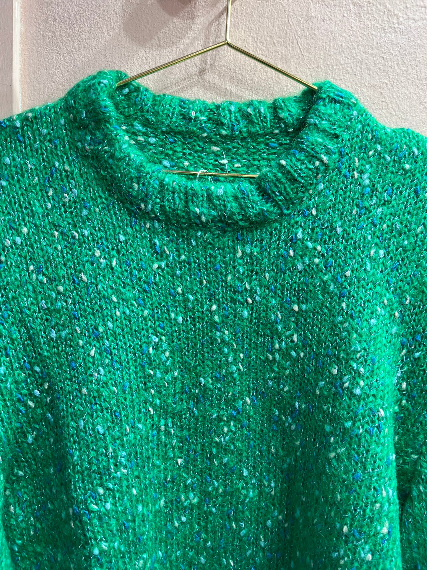 Maglione in lana verde mélange