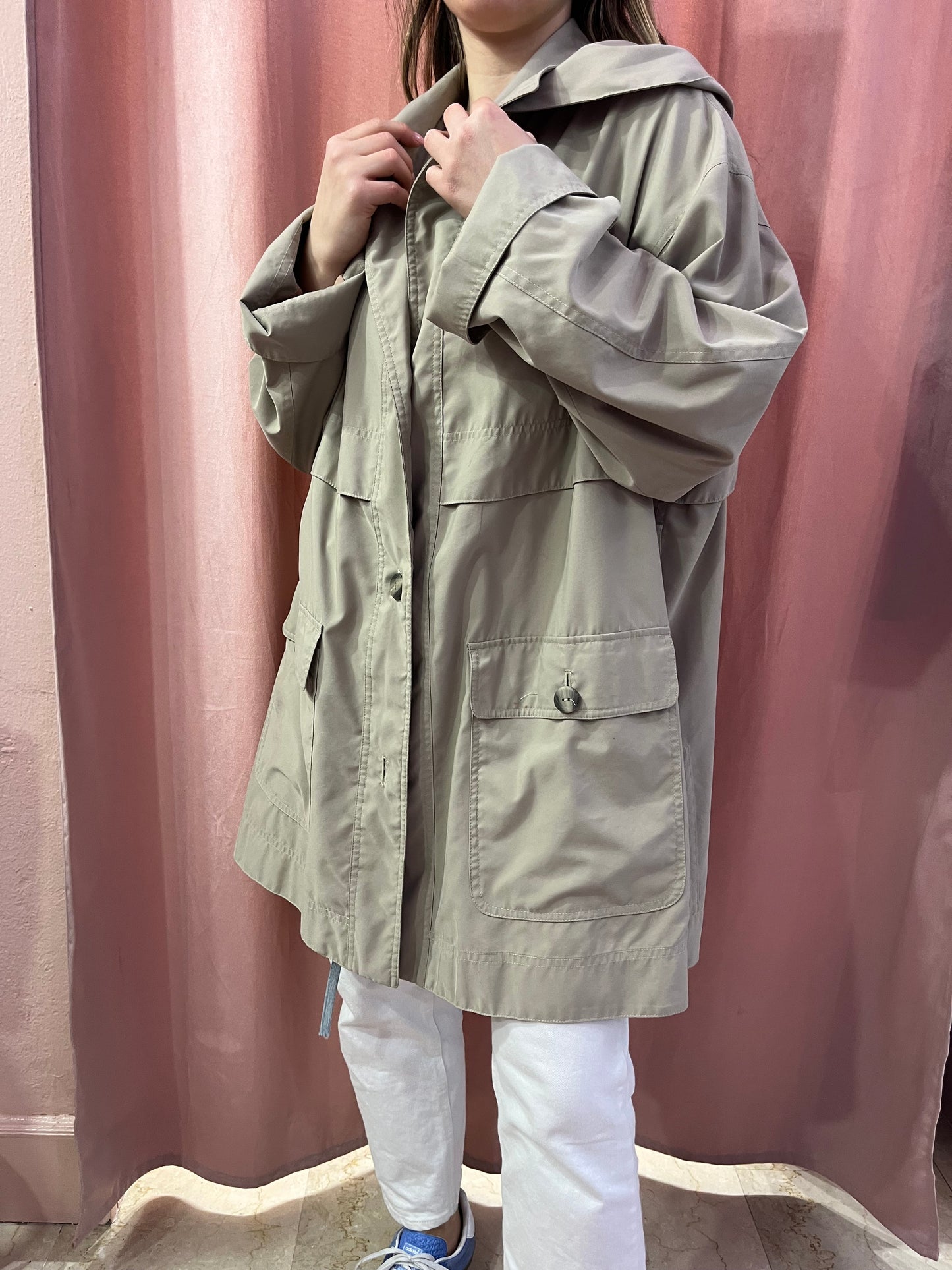 Parka impermeabile beige