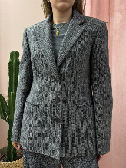 Blazer vintage spigato in lana