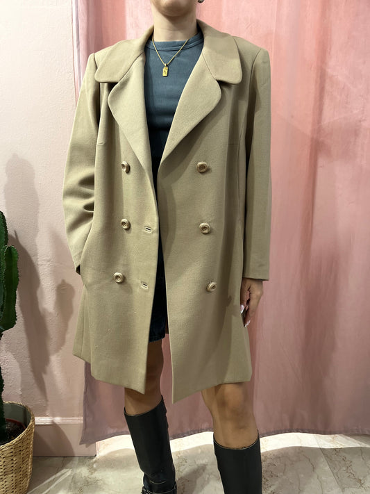 Cappotto leggero doppiopetto beige