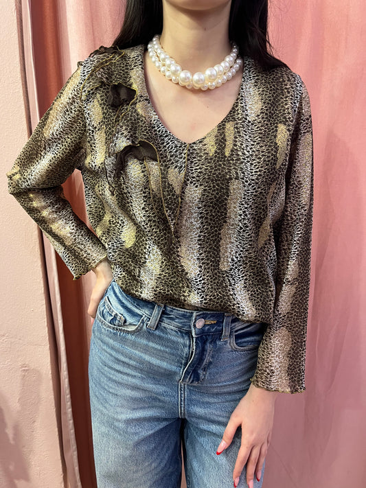 Top animalier manica 3/4 - Lizzy Vintage