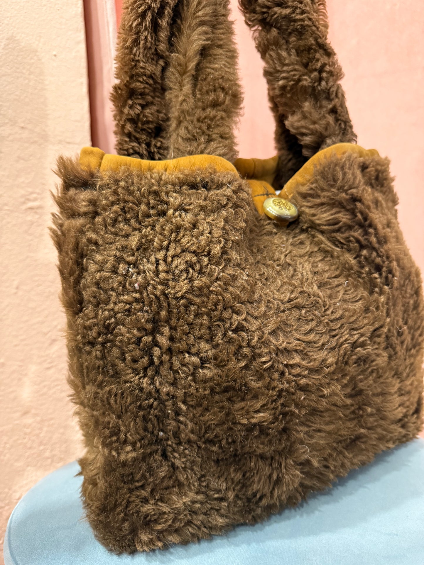 Borsa Shearling marrone