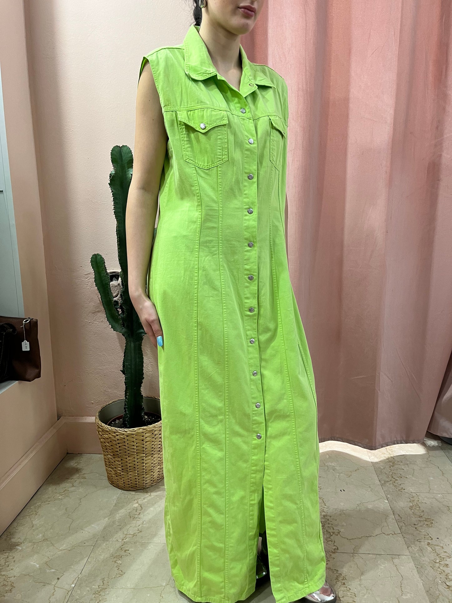 Vestito lungo verde lime - Lizzy Vintage