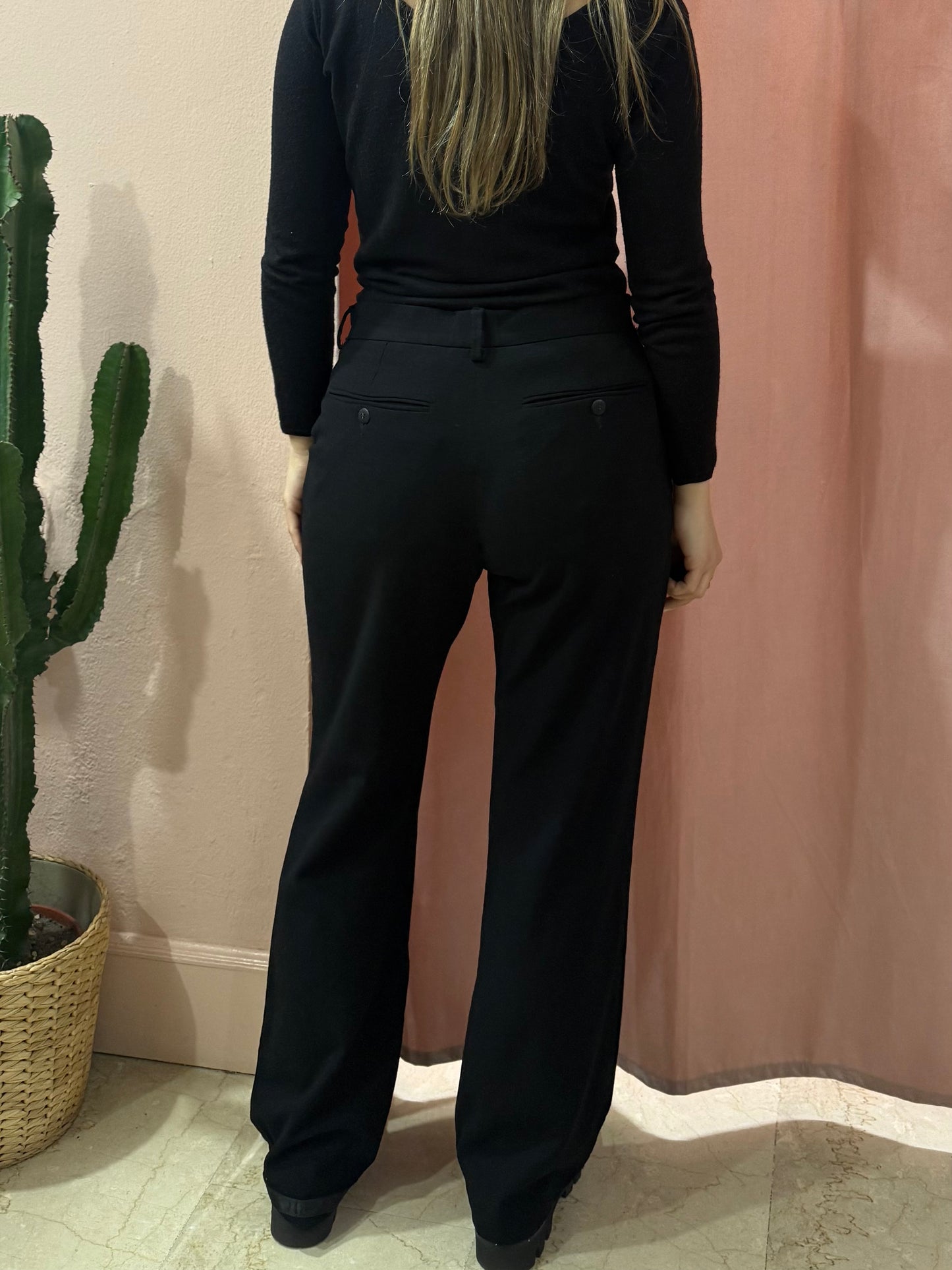 Pantalone Gianni Versace nero in lana