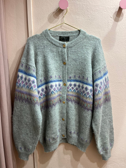 Maglione grigio in fantasia misto alpaca