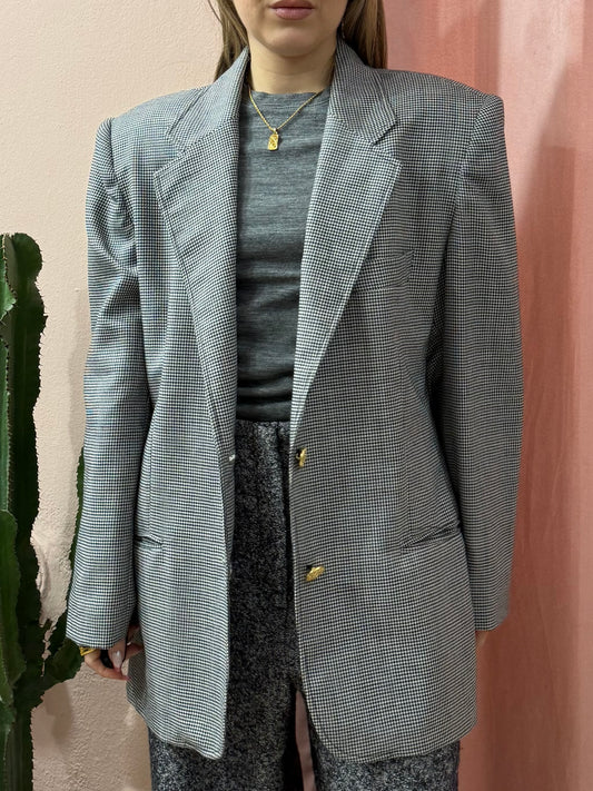 Blazer sartoriale pied de poule in lana vergine