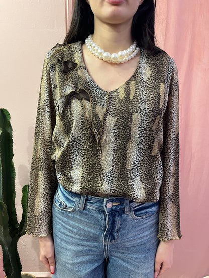 Top animalier manica 3/4 - Lizzy Vintage