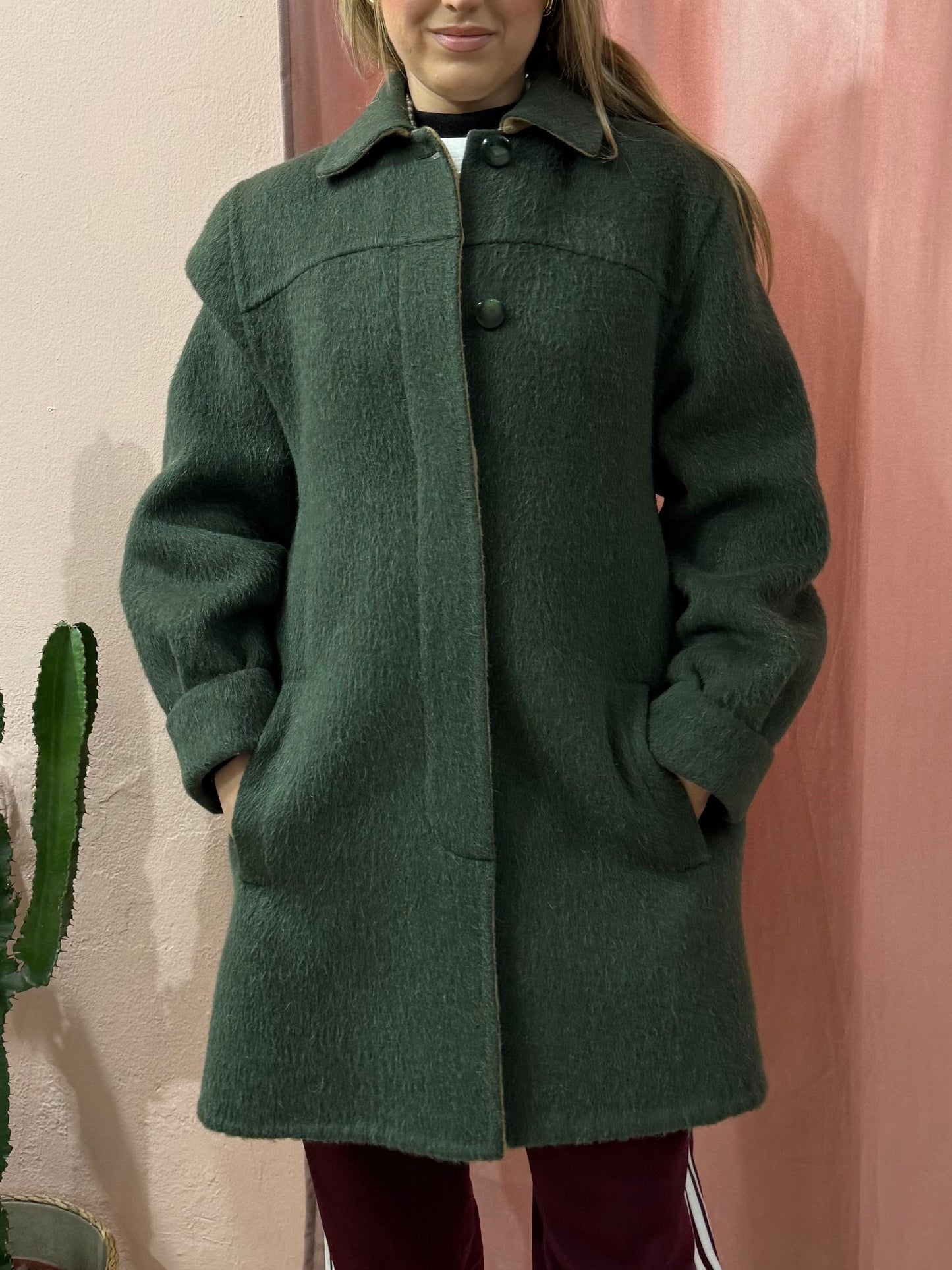 Cappotto in lana verde