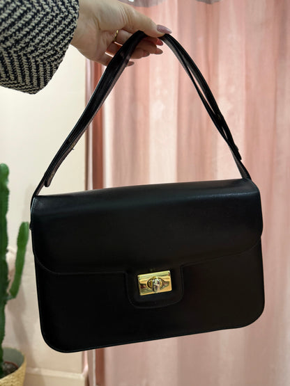 Borsa vintage in pelle nera