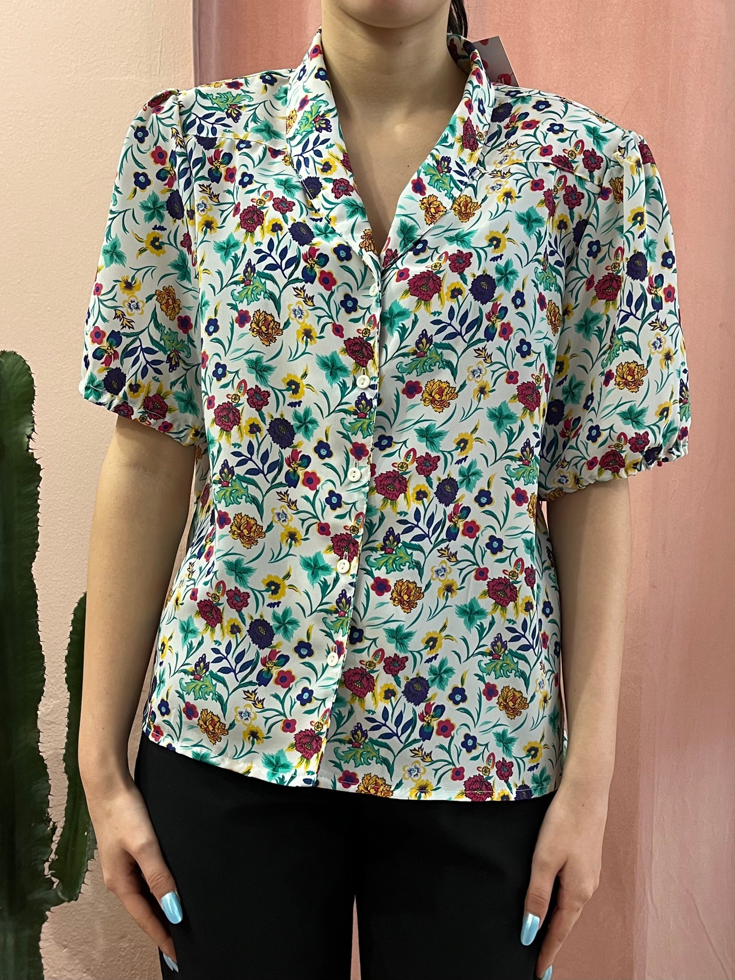 Camicia bianca fiorellini - Lizzy Vintage