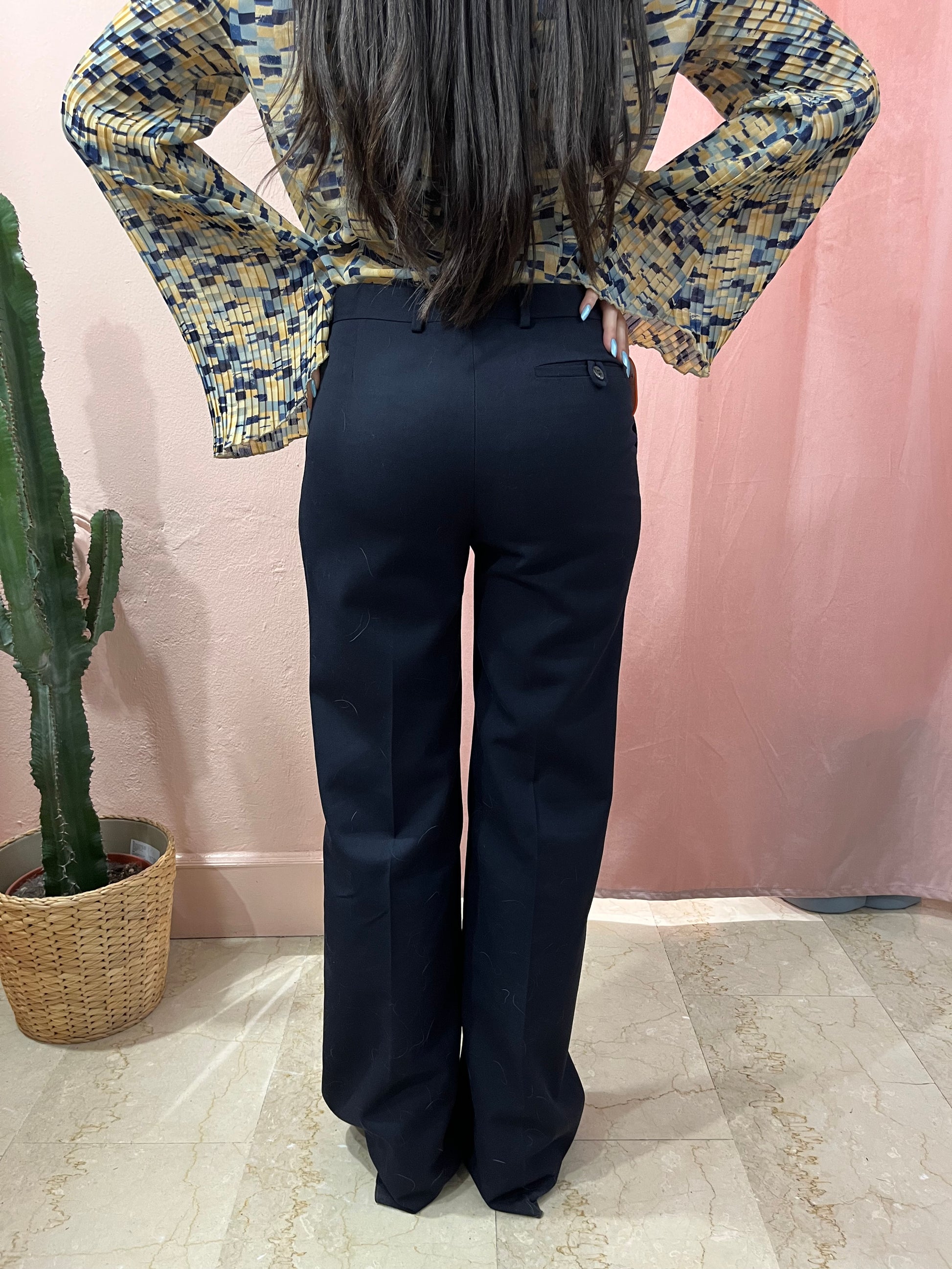 Pantalone sartoriale blu anni 70 - Lizzy Vintage