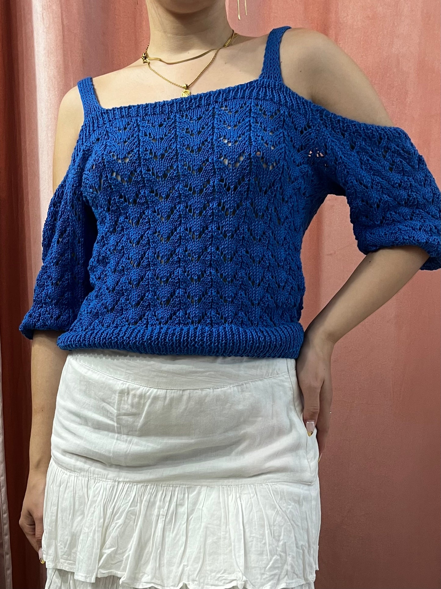 Top crochet blu Santorini