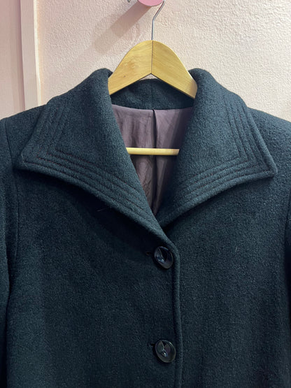 Cappotto nero corto misto mohair