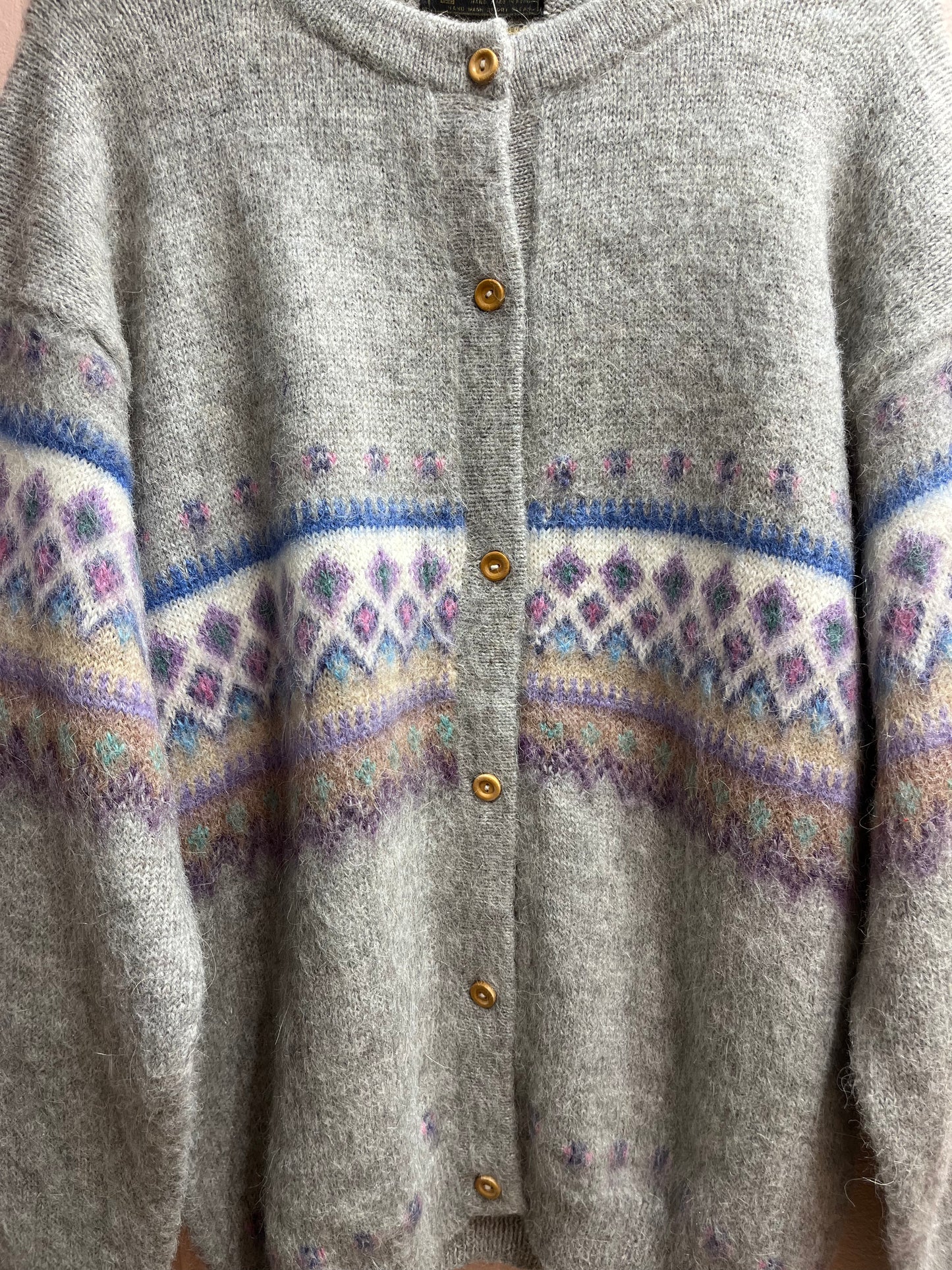 Maglione grigio in fantasia misto alpaca