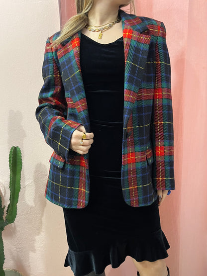 Blazer tartan in lana