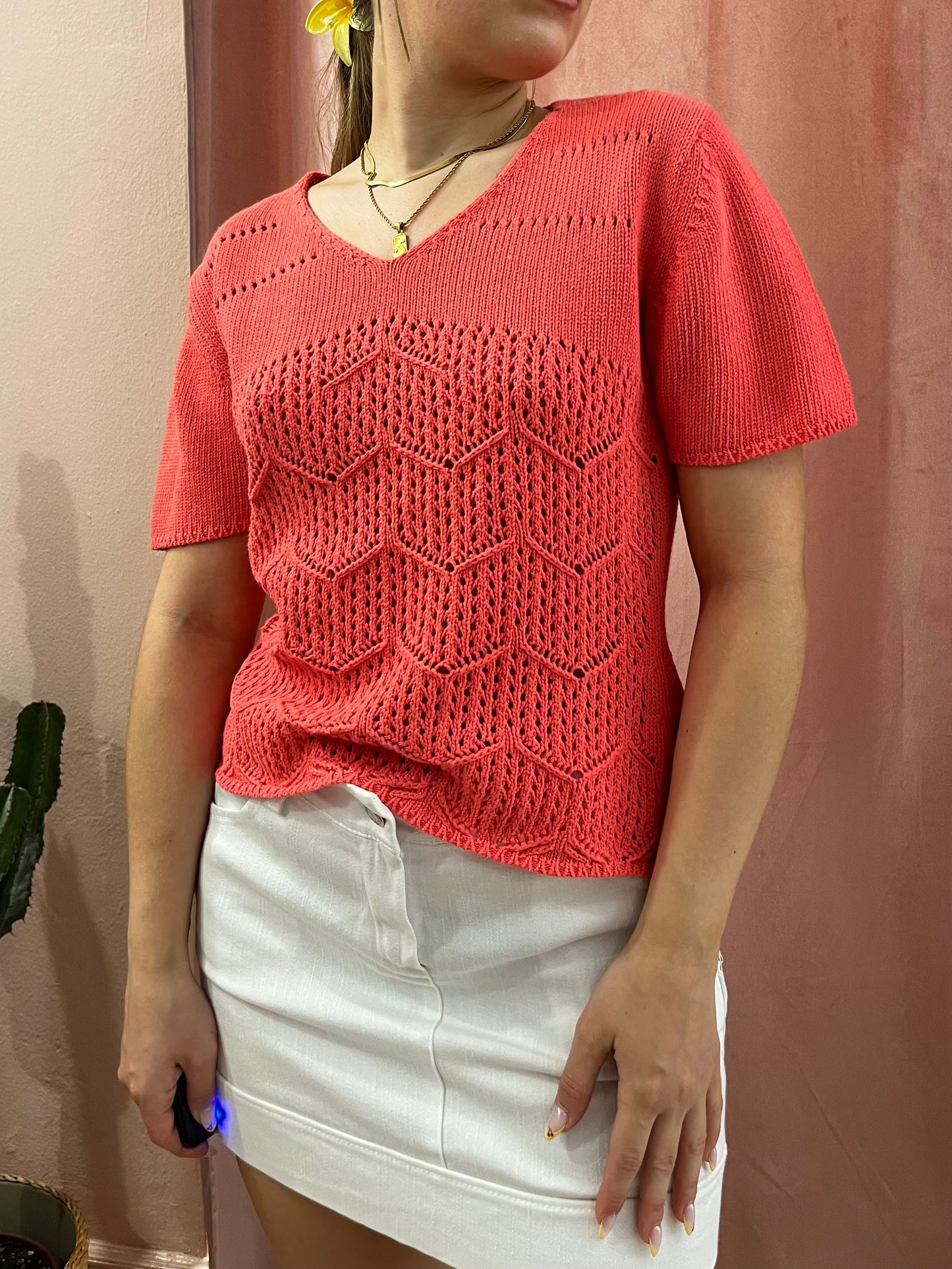 Top in maglia di cotone