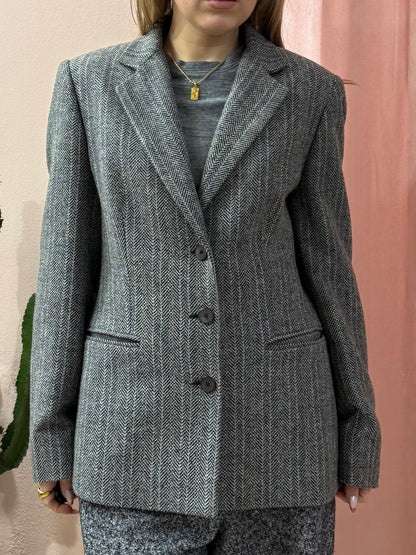 Blazer vintage spigato in lana