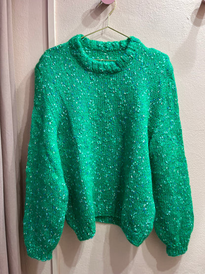 Maglione in lana verde mélange